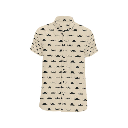Mustache Pattern Print Design A03 Men's Short Sleeve Button Up Shirt