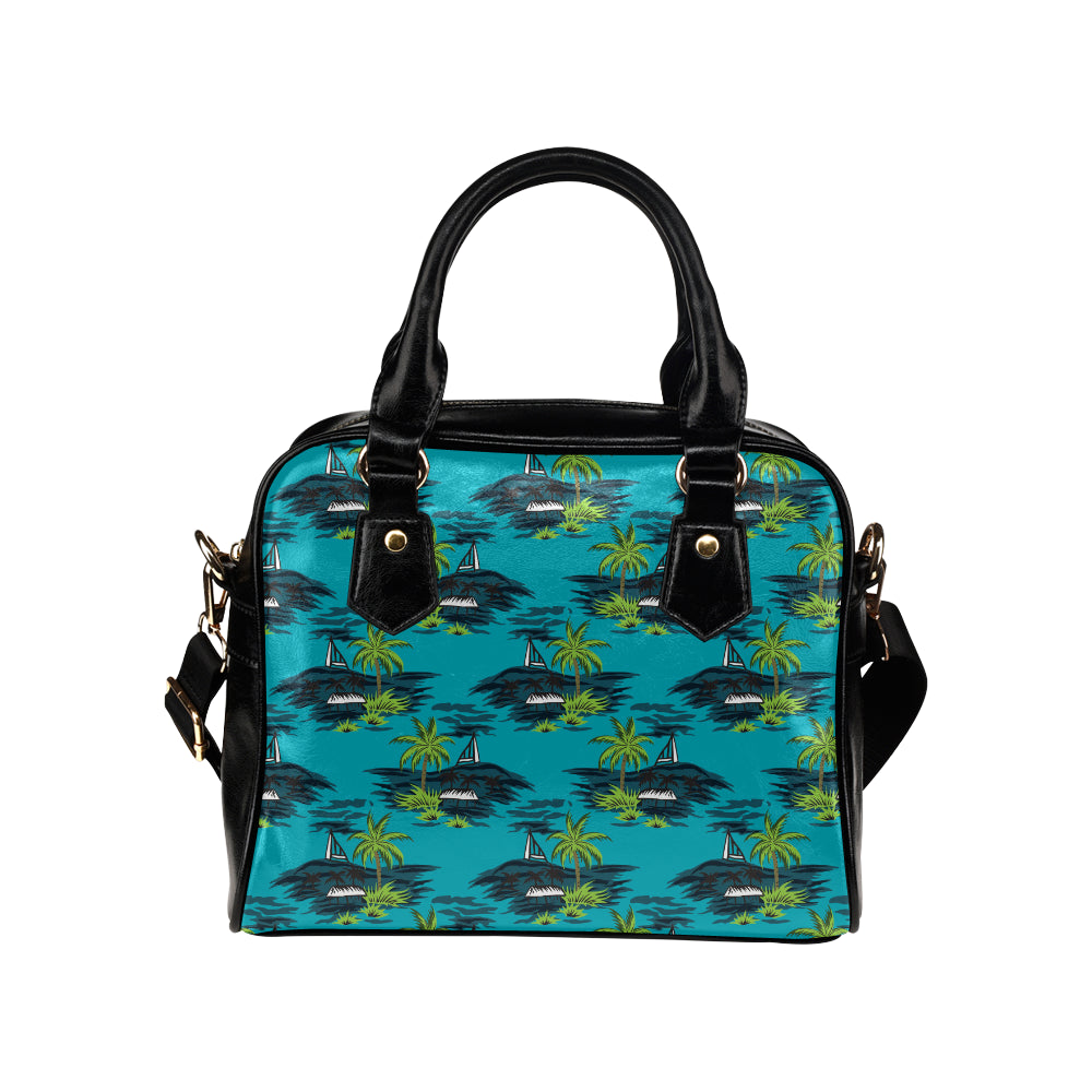 Pacific island Pattern Print Design A01 Shoulder Handbag
