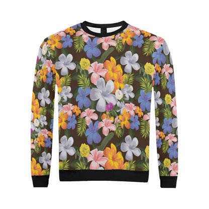 Plumeria Pattern Print Design PM03 Men Long Sleeve Sweatshirt