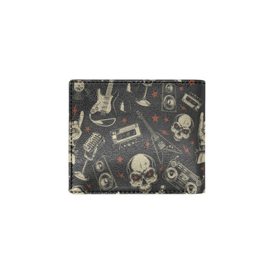 Rock and Roll Skull Pattern Print Design A03 Men's ID Card Wallet