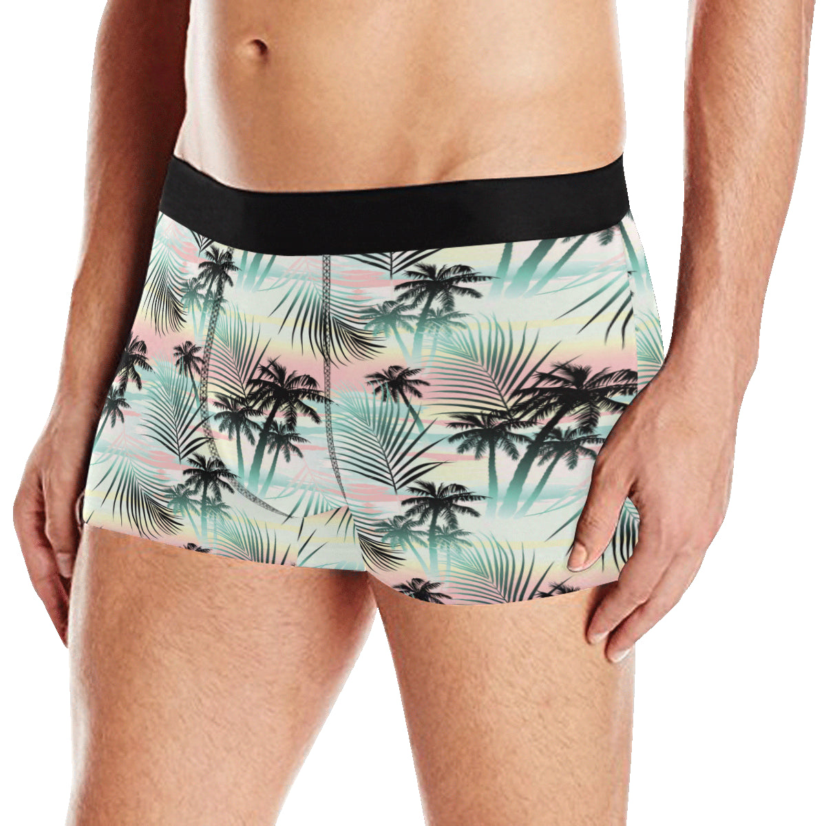 Palm Tree Pattern Print Design A03 Men's Boxer Briefs