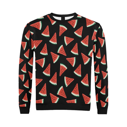 Watermelon Pattern Print Design WM01 Men Long Sleeve Sweatshirt