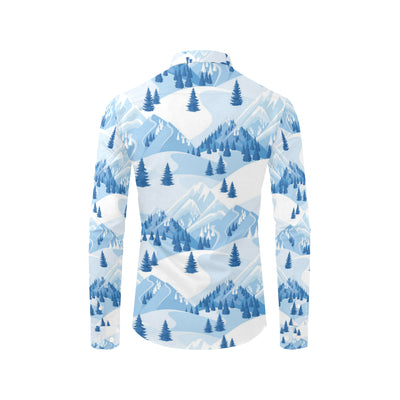 Mountain Pattern Print Design 03 Men's Long Sleeve Shirt