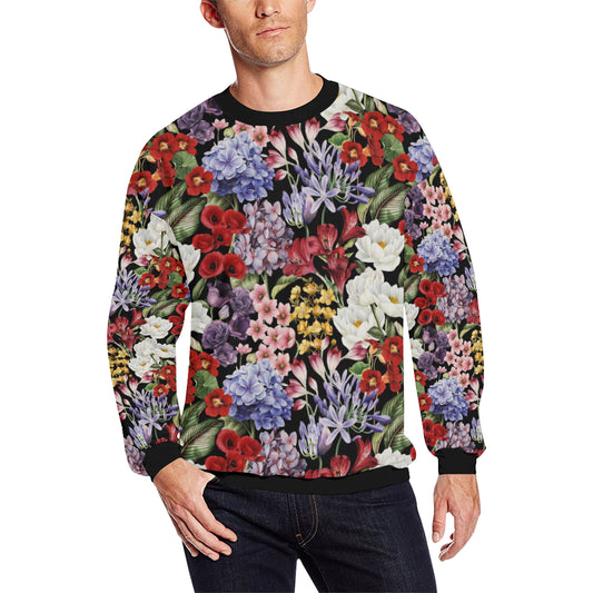 Summer Floral Pattern Print Design SF04 Men Long Sleeve Sweatshirt