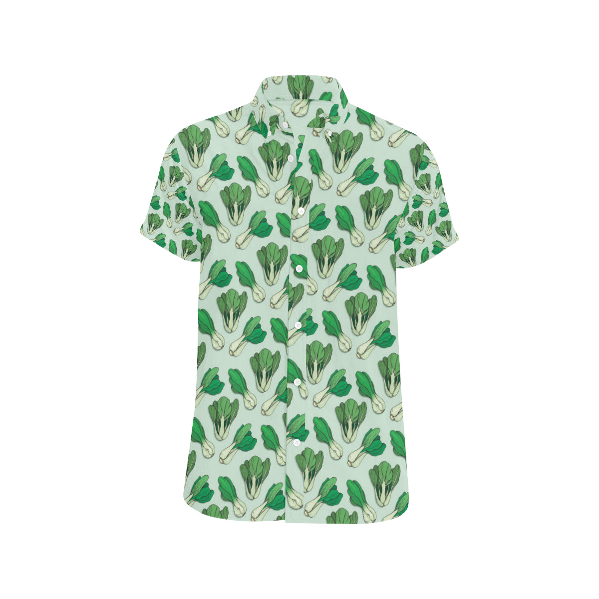 Bok Choy Pattern Print Design 01 Men's Short Sleeve Button Up Shirt