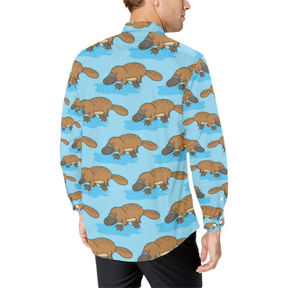 Platypus Pattern Print Design A02 Men's Long Sleeve Shirt