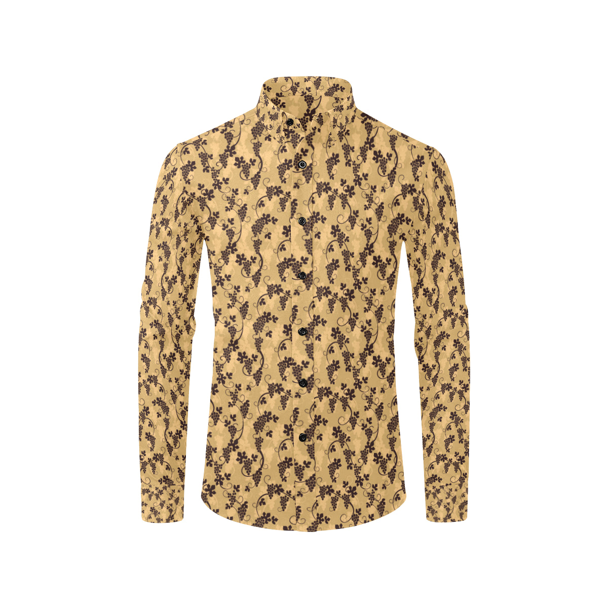 Wine Grape Design Print Men's Long Sleeve Shirt