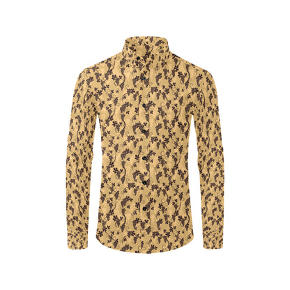 Wine Grape Design Print Men's Long Sleeve Shirt
