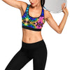 Tie Dye Rainbow Design Print Sports Bra