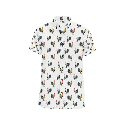 Chicken Pattern Print Design 02 Men's Short Sleeve Button Up Shirt