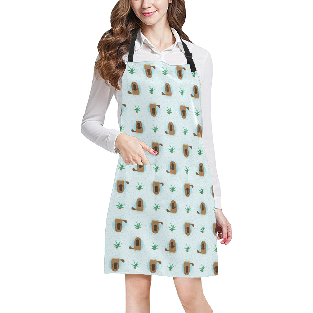 Platypus Pattern Print Design A04 Apron with Pocket