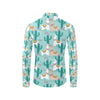 Llama Cactus Pattern Print Design 08 Men's Long Sleeve Shirt