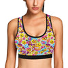 Emoji Sticker Print Pattern Sports Bra