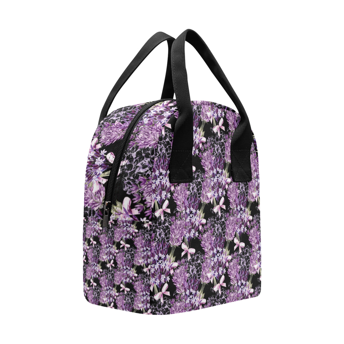 Lavender Pattern Print Design LV06 Insulated Lunch Bag