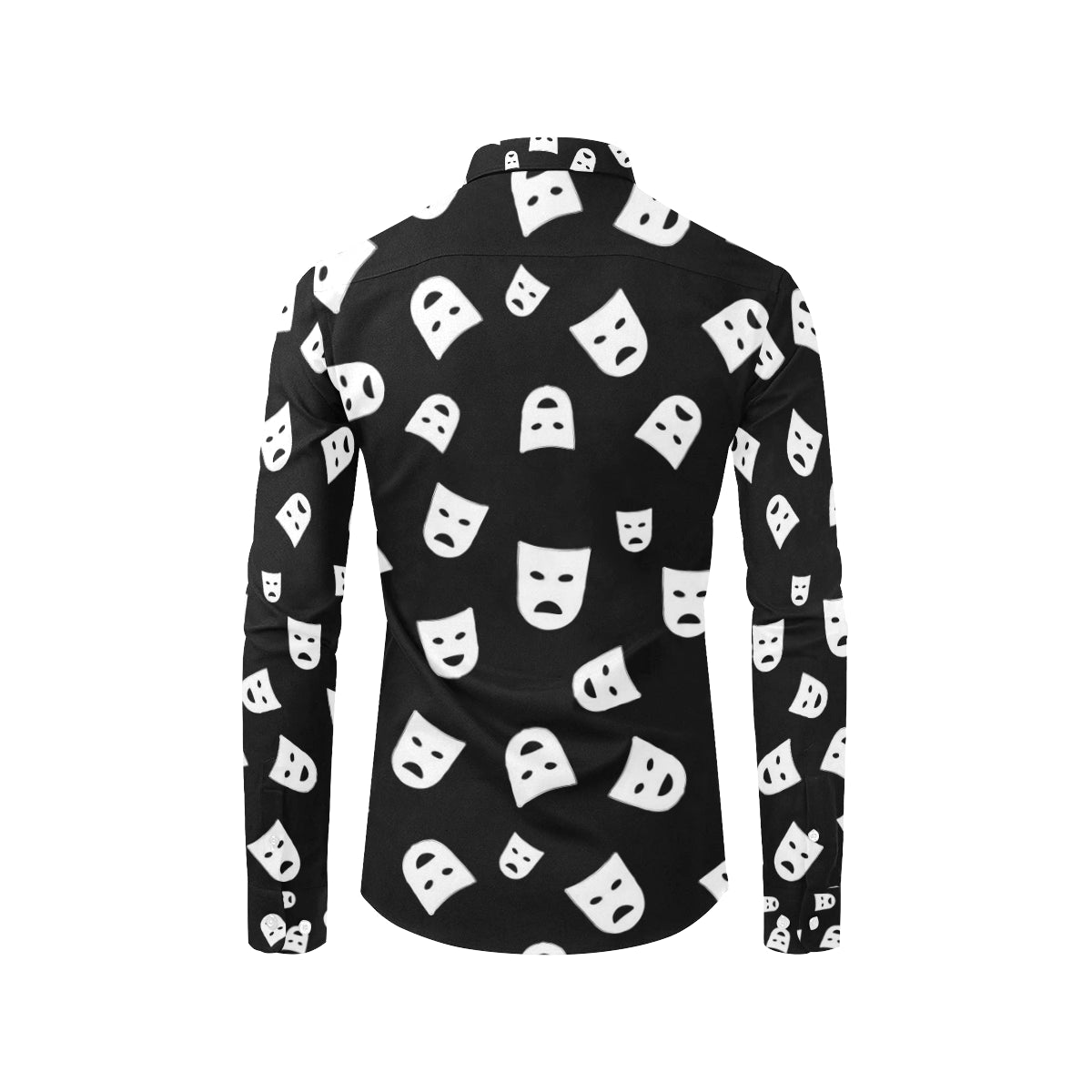 Acting Mask Pattern Print Design 03 Men's Long Sleeve Shirt