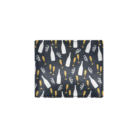 Champagne Pattern Print Design 01 Men's ID Card Wallet
