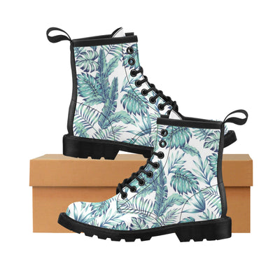 Pattern Tropical Palm Leaves Women's Boots