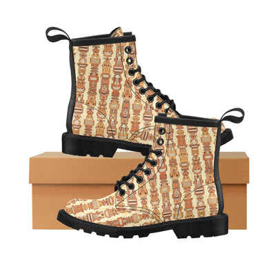 Tiki Orange Vertical Pattern Women's Boots