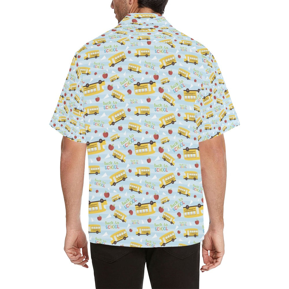 School Bus Back To School Print Design LKS303 Men's Hawaiian Shirt