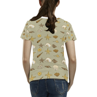 Seashell Beach Print Design LKS303 Women's  T-shirt