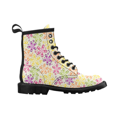 Flower Power Colorful Design Print Women's Boots