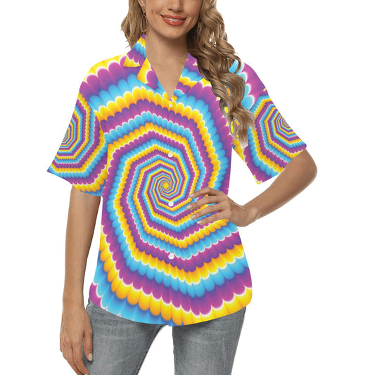 Optical illusion Pattern Print Design A04 Women's Hawaiian Shirt