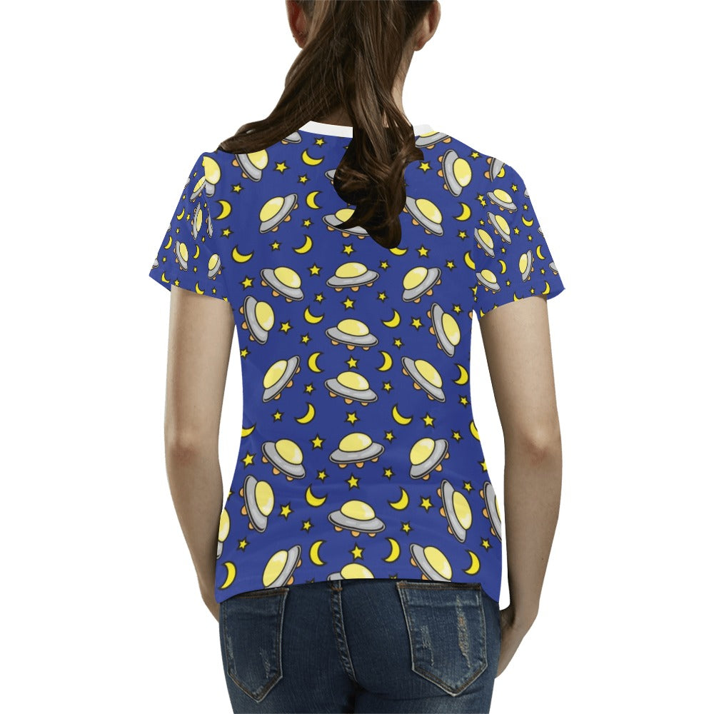 UFO Print Design LKS309 Women's  T-shirt
