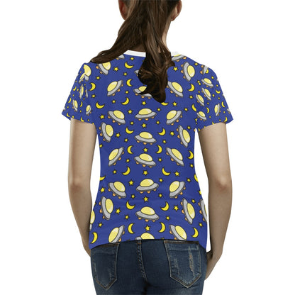 UFO Print Design LKS309 Women's  T-shirt