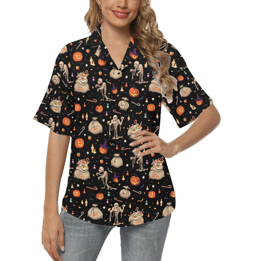 Mummy Halloween Print Design LKS303 Women's Hawaiian Shirt