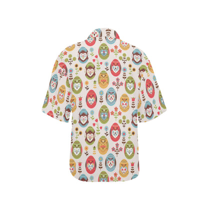 Easter Eggs Pattern Print Design RB011 Women's Hawaiian Shirt