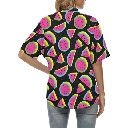 Watermelon Pattern Print Design WM07 Women's Hawaiian Shirt