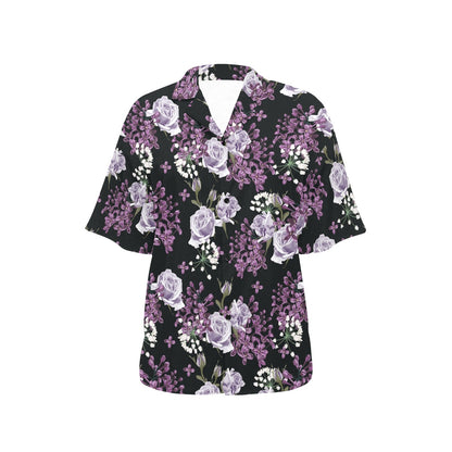 Lilac Pattern Print Design LI04 Women's Hawaiian Shirt