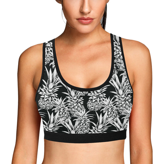 Pineapple Pattern Print Design PP08 Sports Bra