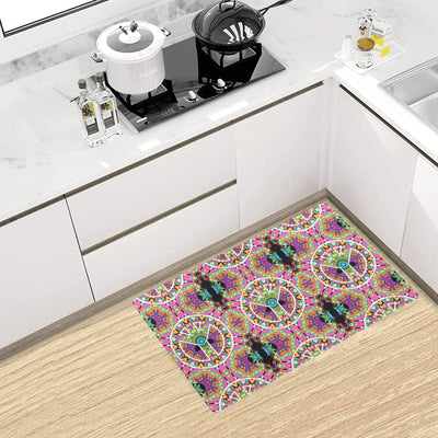 Peace Sign Pattern Print Design A03 Kitchen Mat