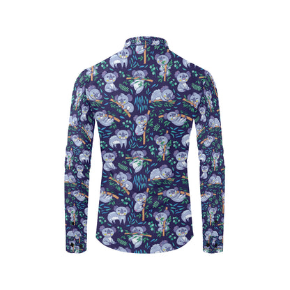 Koala Themed Design Print Men's Long Sleeve Shirt