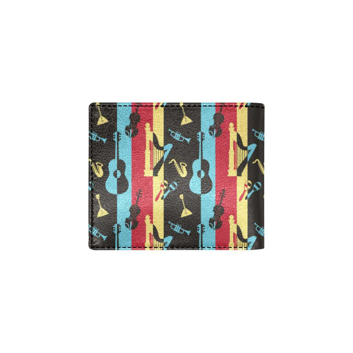 Jazz Pattern Print Design 02 Men's ID Card Wallet