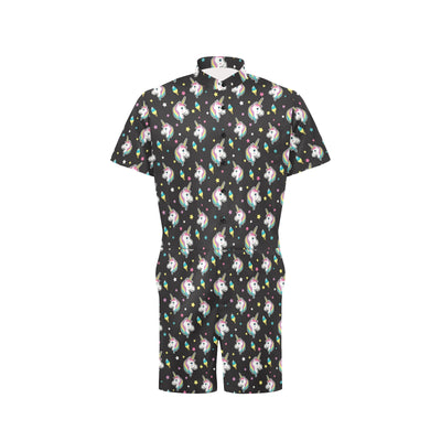 Unicorn Print Design LKS302 Men's Romper