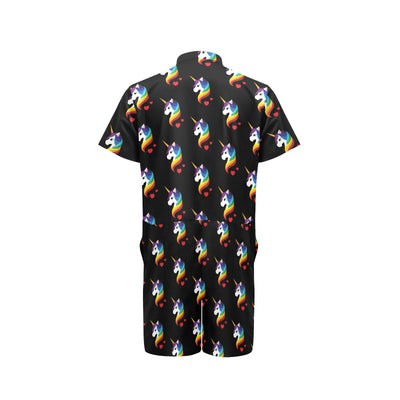 Rainbow Unicorn Pattern Print Design A03 Men's Romper