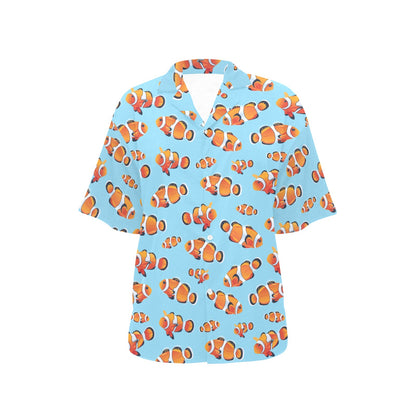 Clownfish Pattern Print Design 01 Women's Hawaiian Shirt