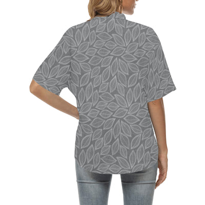 Elm Leave Grey Print Pattern Women's Hawaiian Shirt