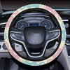 Elephant Baby Pastel Print Pattern Steering Wheel Cover with Elastic Edge