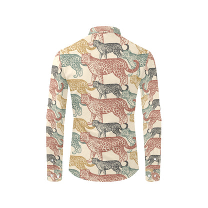 Jaguar Pattern Print Design 01 Men's Long Sleeve Shirt