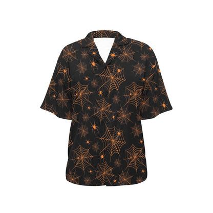 Spider Web Print Design LKS306 Women's Hawaiian Shirt