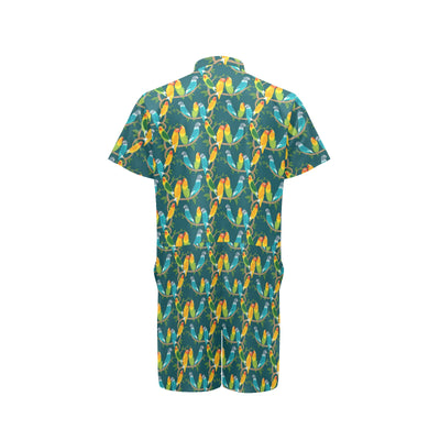 Lovebird Pattern Print Design 02 Men's Romper