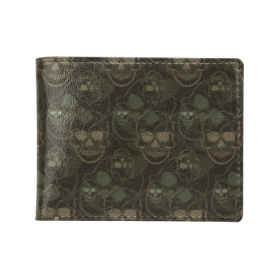 Skull Camo Style Print Design LKS308 Men's ID Card Wallet