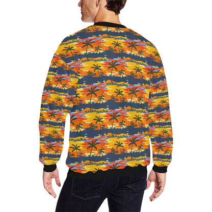 Palm Tree Pattern Print Design PT010 Men Long Sleeve Sweatshirt
