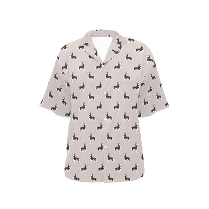 Siberian Huskies Print Design LKS301 Women's Hawaiian Shirt