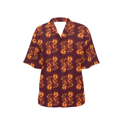 Dragons Fire Design Women's Hawaiian Shirt
