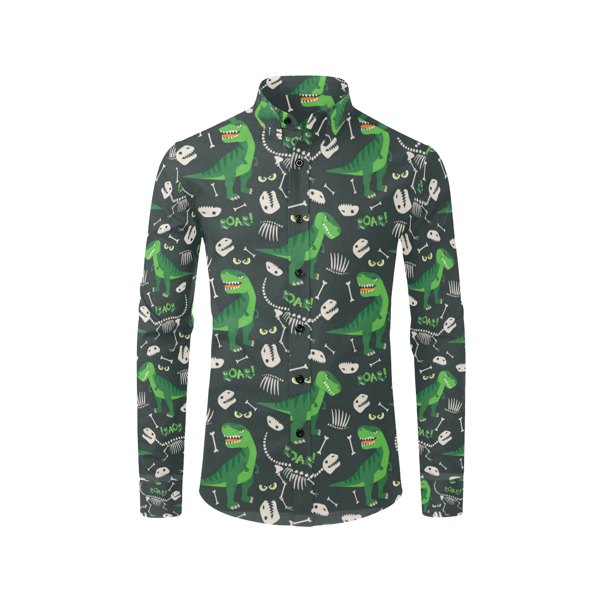 T Rex Pattern Print Design A05 Men's Long Sleeve Shirt