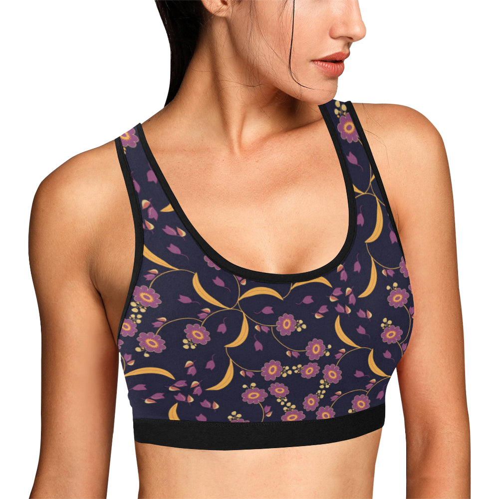 Anemone Pattern Print Design AM012 Sports Bra